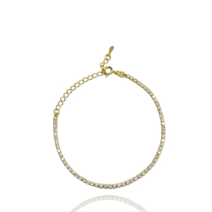 Pulseira Em Corrente De Zircônias Banhado em Ouro 18k