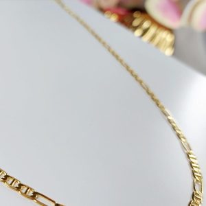 Colar Corrente com Elos Sequenciados Banhado em Ouro 18k MASCULINO