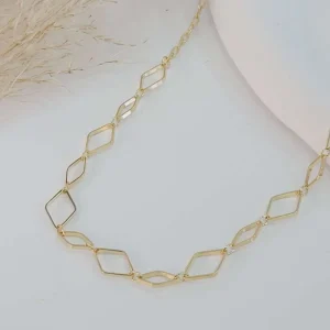 Colar choker em triângulos folheado em ouro 18k