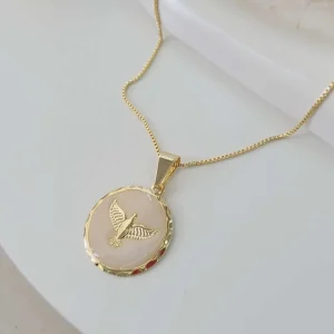 Colar mandala Espírito Santo folheado em ouro 18k