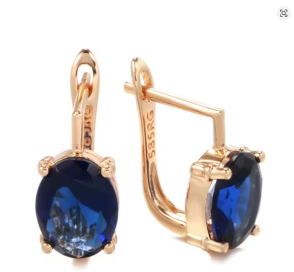 Brinco de Safira em Ouro 14k com Peridoto e Diamante