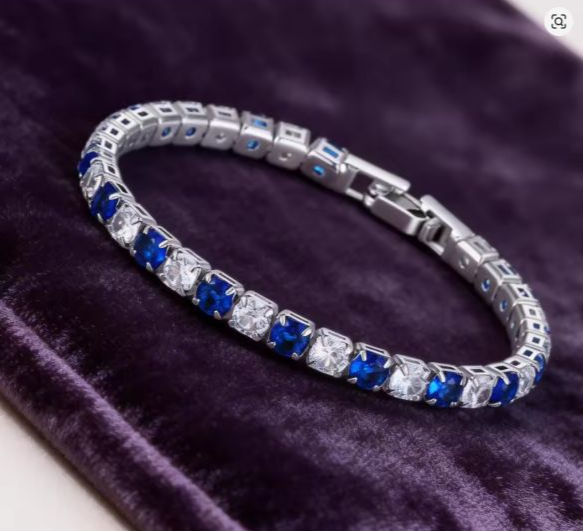 Pulseira de Cristal Colorido em Prata 925